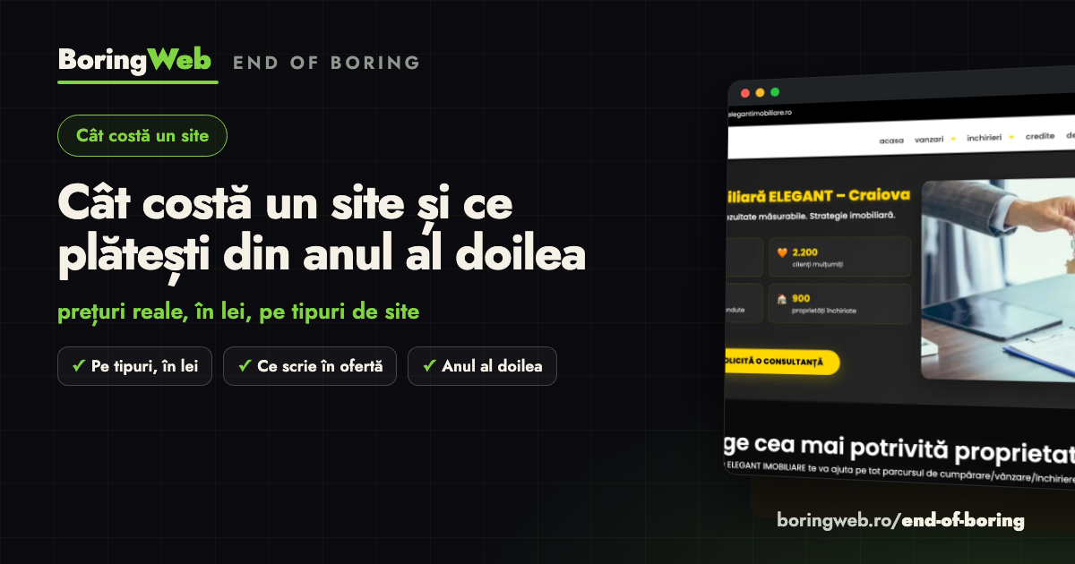 Cât costă un site și ce plătești din anul al doilea