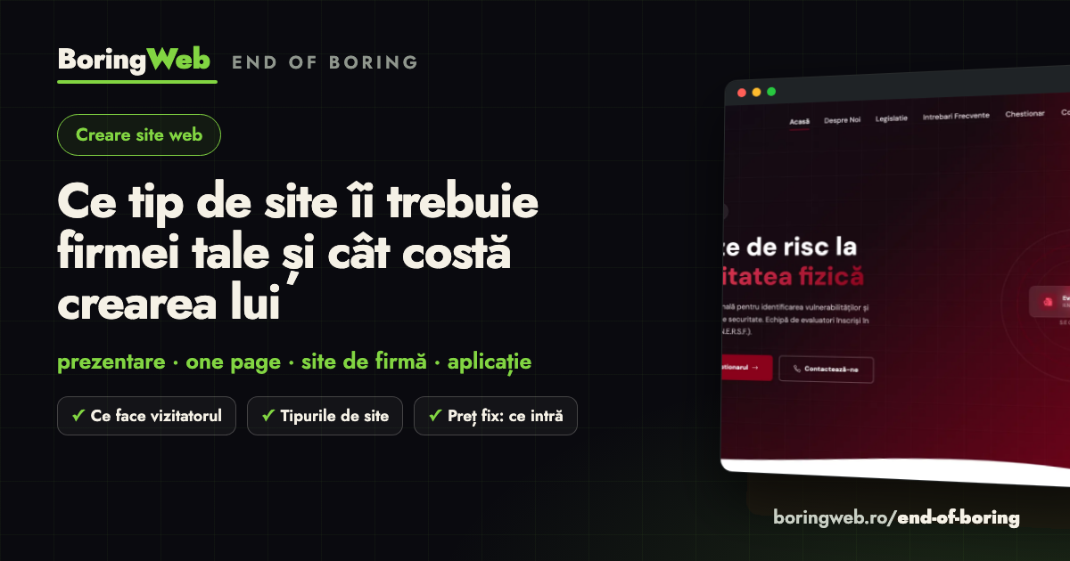 Ce tip de site îi trebuie firmei tale și cât costă crearea lui