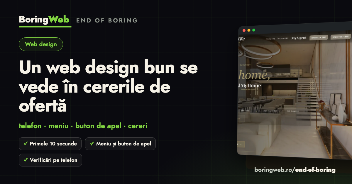 Un web design bun se vede în cererile de ofertă
