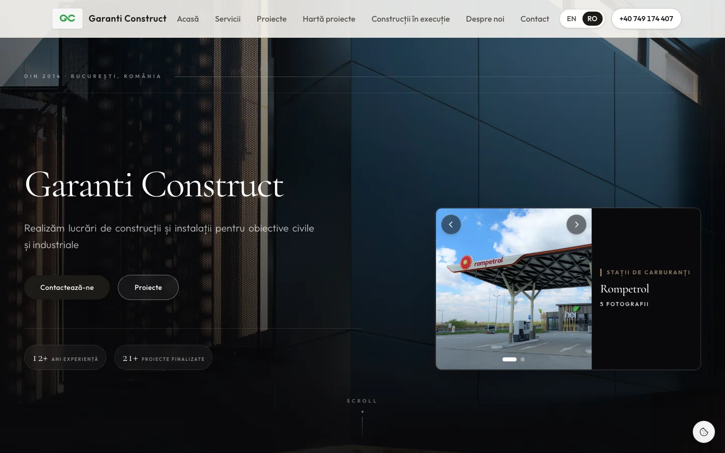 Garanti Construct — Website construcții — proiecte, servicii și acoperire națională