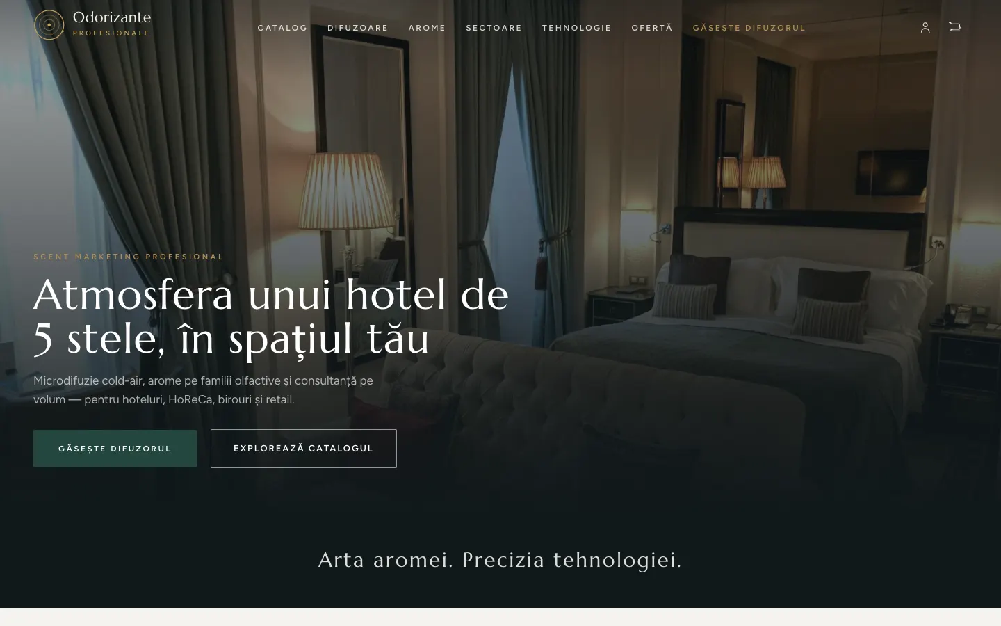 Odorizante Profesionale — Website B2B — odorizare profesională pentru spații comerciale
